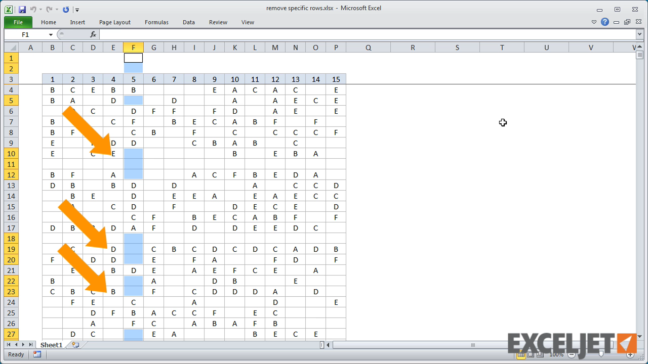 excel-tutorial-shortcut-recipe-remove-specific-rows